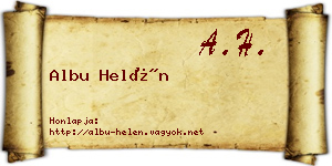 Albu Helén névjegykártya