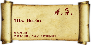 Albu Helén névjegykártya